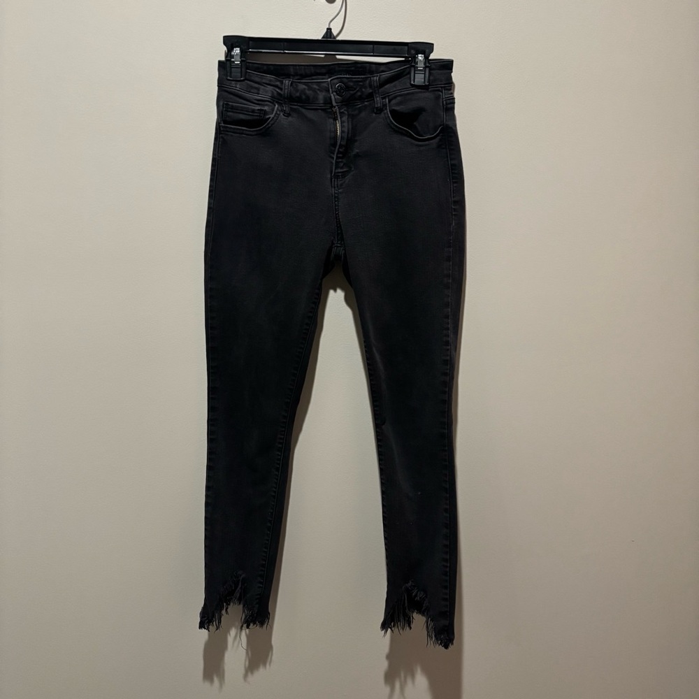 Cello Black Frayed Ankle Jeans